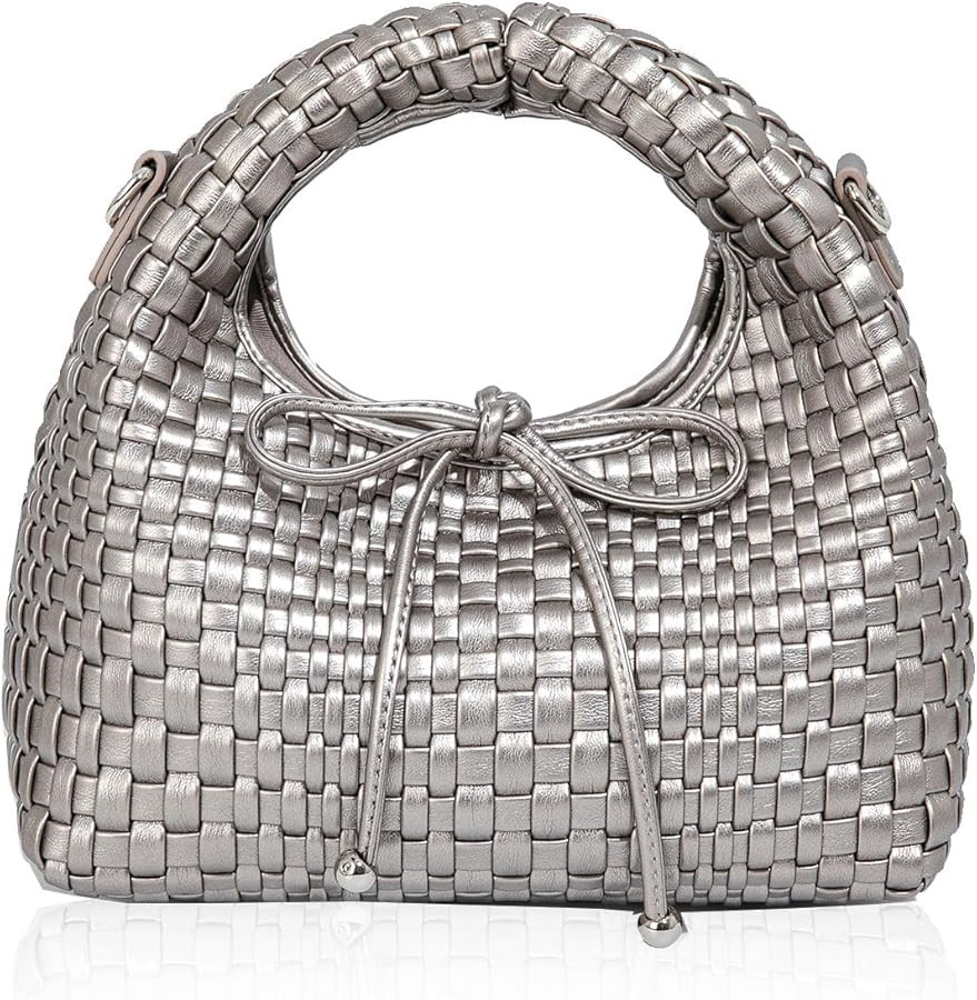 JINMANXUE Fashion Mini Handbag For Women, Woven Tote Bucket Composite Bag Knitting Chain Bags, Cr... | Amazon (US)