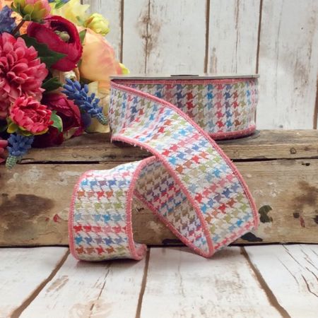 This spring inspired houndstooth wired ribbon with pink border would be the perfect addition to your spring home decor.   

#LTKstyletip #LTKSeasonal #LTKhome