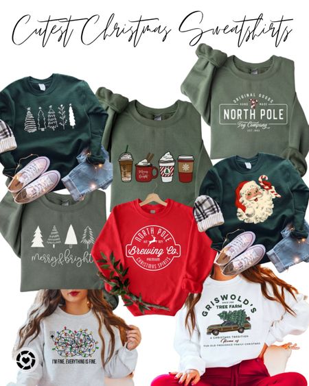 Christmas sweatshirt. Christmas shirts. Graphic Christmas sweatshirts. #festivewear #festivesweatshirts #festivechristmasoutfits #santasweatshirt #christmastreesweatshirt#LTKunder50 

#LTKSeasonal #LTKHoliday