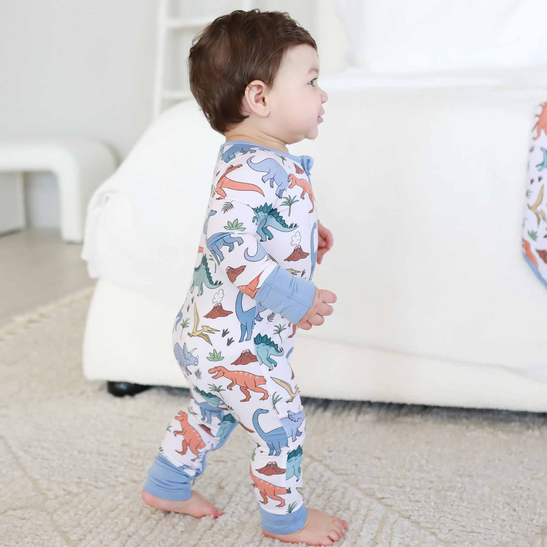 Dino Dude Convertible Zip Romper | Caden Lane