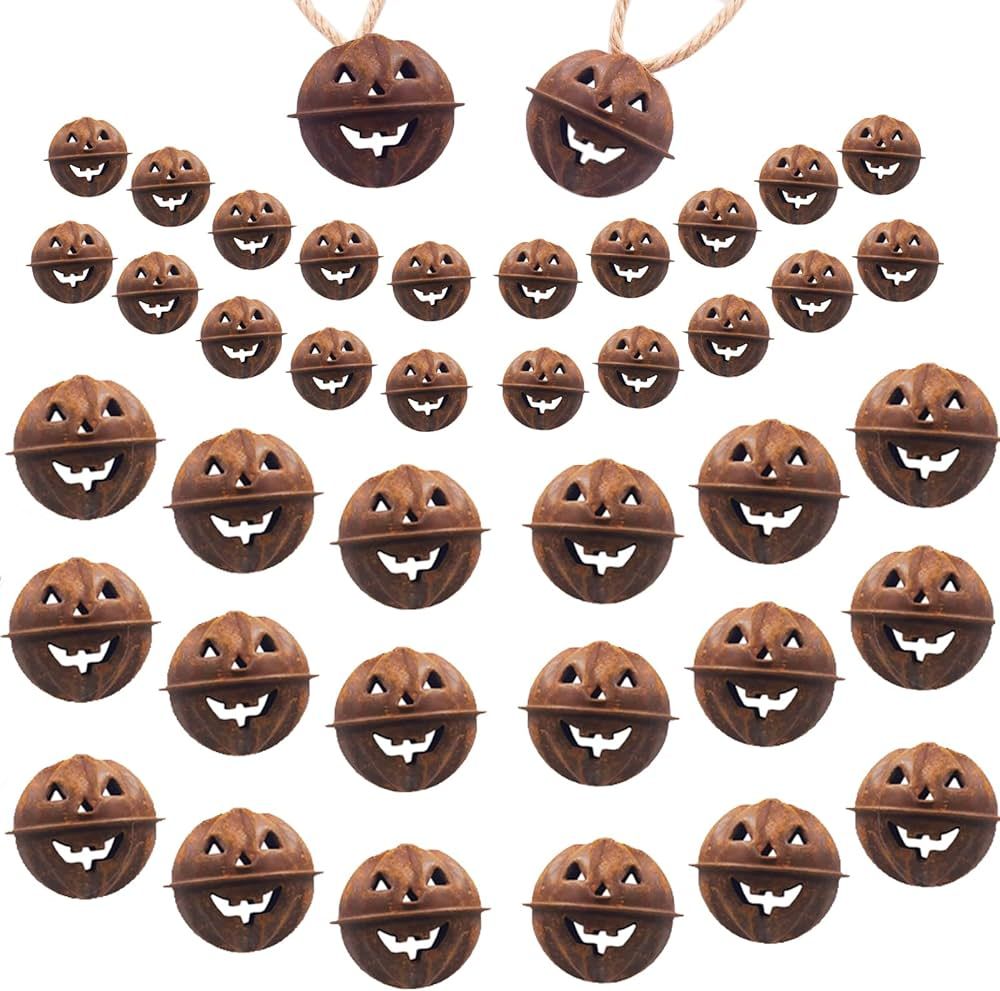 Rusty Metal Rustic Pumpkin Jack o Lantern Jingle Bells Ornaments for Halloween, Fall, Thanksgivin... | Amazon (US)