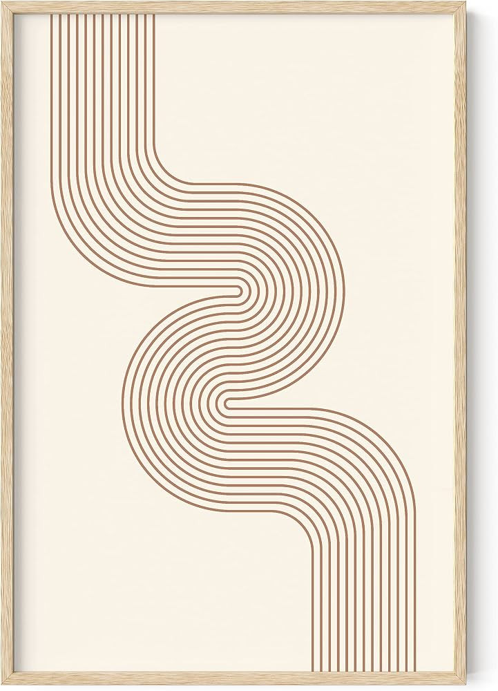 HAUS AND HUES Line Art Mid Century Modern Wall Decor - Boho Prints Wall Art Abstract Geometric Wa... | Amazon (US)