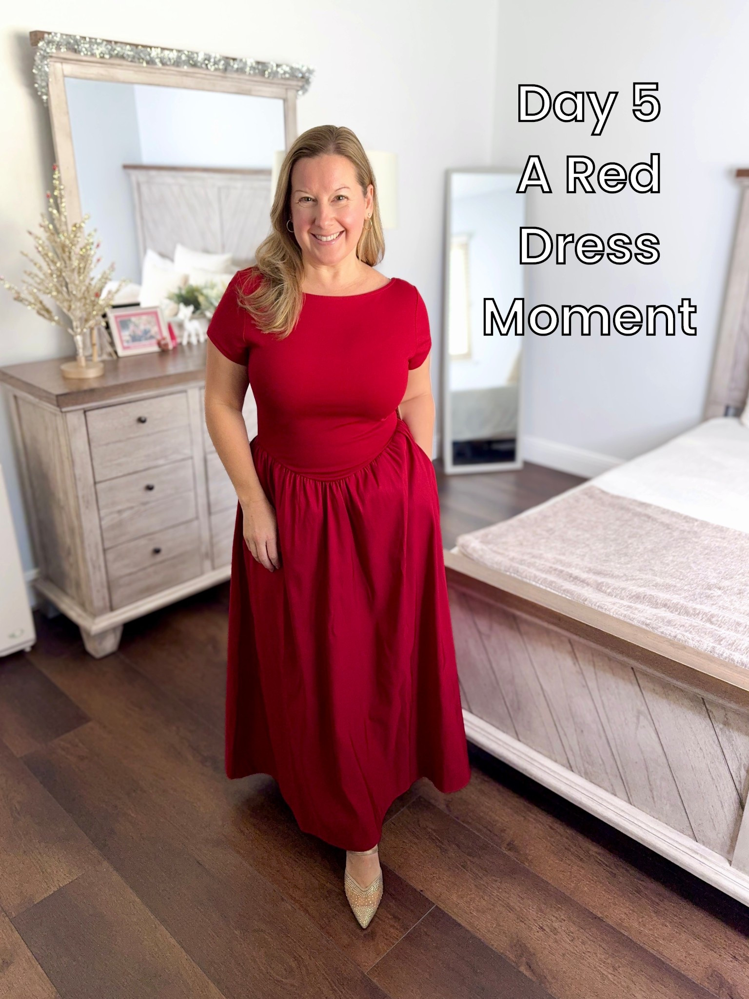 Day 5 of my 12 Days of Christmas Outfits ❤️
Nothing says the holidays like a red dress moment — classic, festive, and perfect for Christmas parties, date nights, or Christmas Eve

#LTKHoliday #LTKootd #LTKPetite