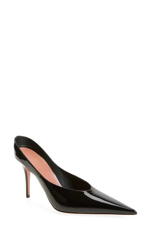 Amina Muaddi Anok Mule in Patent Black at Nordstrom, Size 7.5Us | Nordstrom