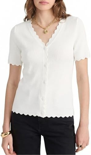 Newshows Women's Lightweight Scalloped Cardigan 2026 Spring Business Casual Sweater | Amazon (US)