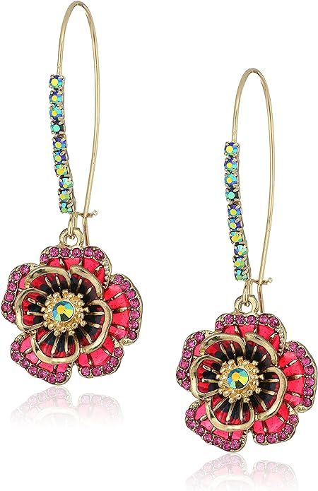 Betsey Johnson Rose Dangle Earring Color | Amazon (US)