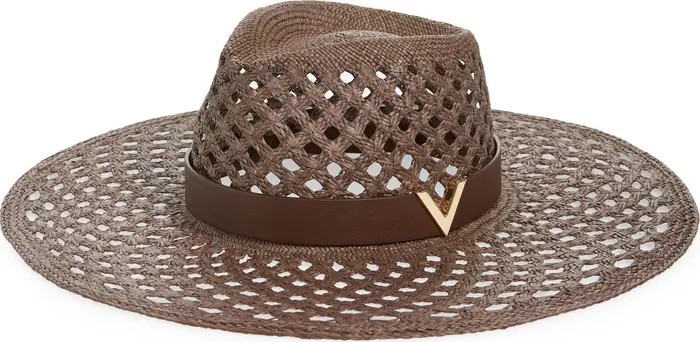 Valentino Garavani V Signature Straw Fedora | Nordstrom | Nordstrom