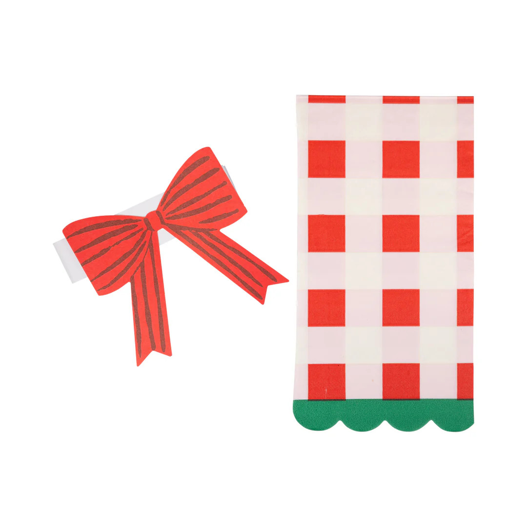 Plaid Napkin with Bow Paper Ring | My Mind's Eye
