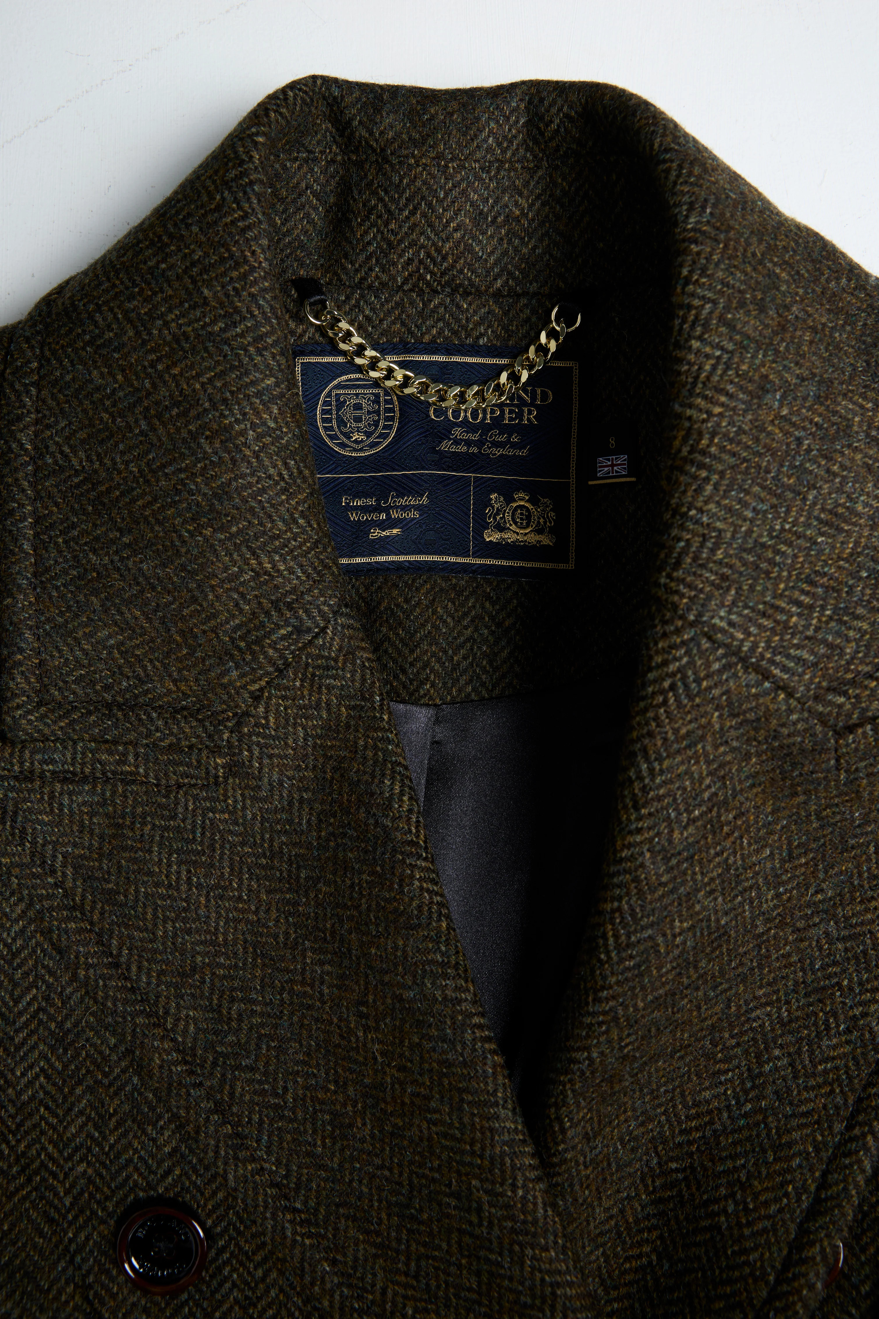 Kensington Coat (Dark Green Herringbone) | Holland Cooper