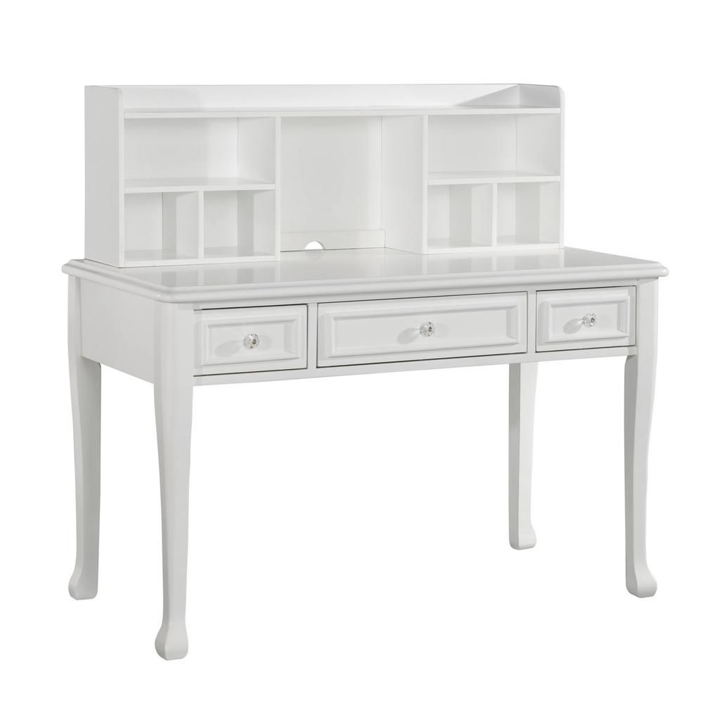 Picket House Furnishings Jenna White Desk with Hutch | The Home Depot