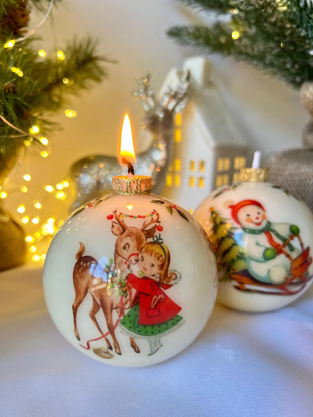 Vintage Christmas Ornament Candle in Gift Box| Retro Christmas Candle| Unique Holiday Decoration|... | Etsy (US)