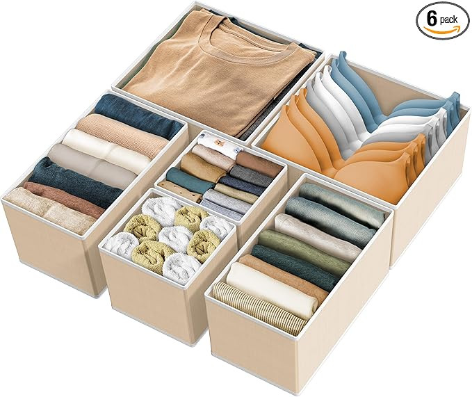 Simple Houseware Underwear Drawer Organizer for Lingerie/Undergarment/Bra/Panty/Sock/Onesie, Set ... | Amazon (US)