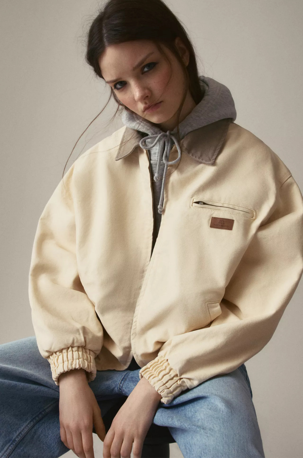Canvas worker jacket | PULL and BEAR UK