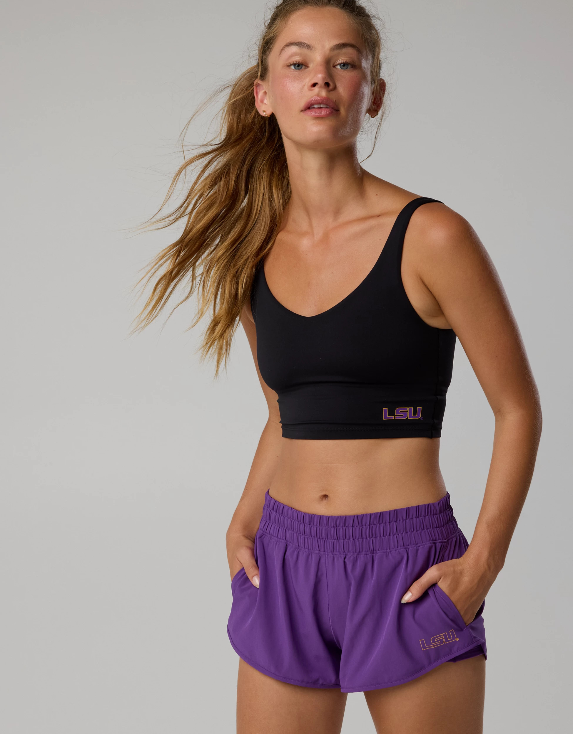 LSU Tigers OFFLINE By Aerie Low Key Sports Bra | Aerie
