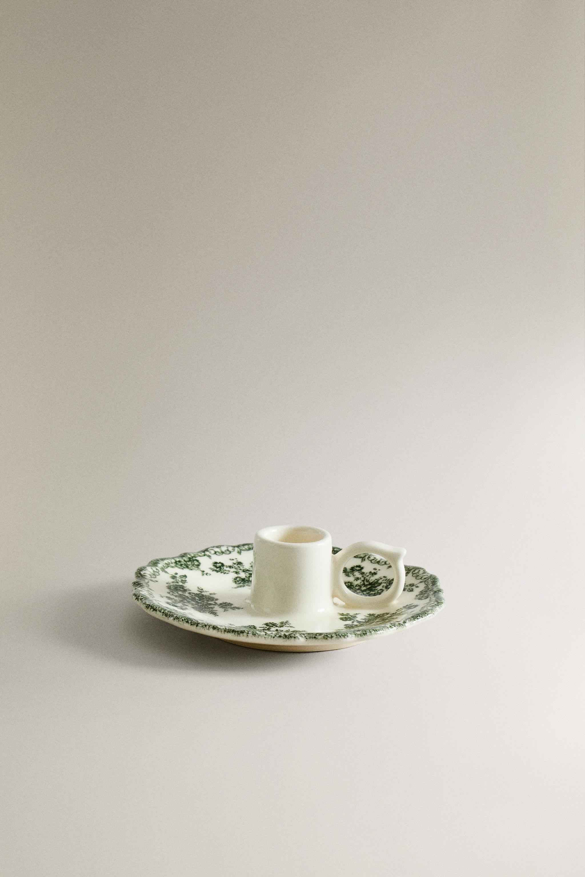 FLORAL EARTHENWARE CANDLEHOLDER | Zara Canada