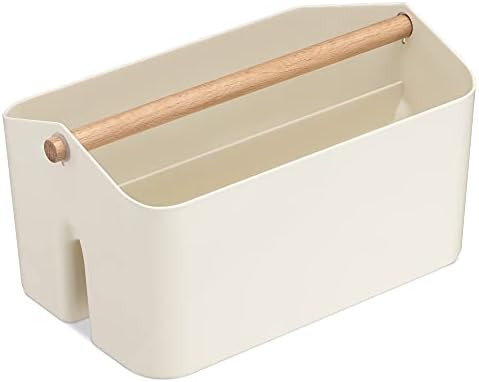 Navaris Organizer Caddy with Wood Handle - Storage Holder with 2 Compartments for Makeup Nursery ... | Amazon (CA)