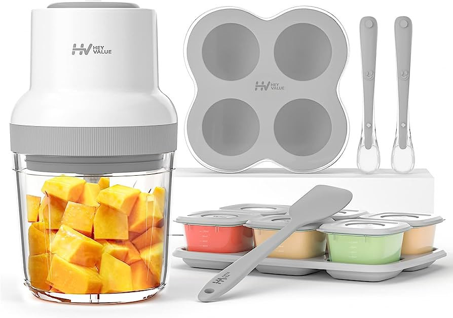 Baby Food Maker, HEYVALUE 13-in-1 Baby Food Processor Set for Baby Food, Fruit, Vegatable, Meat, ... | Amazon (US)