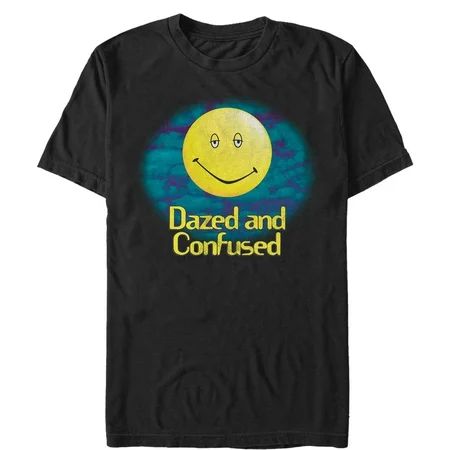 Men s Dazed and Confused Cloudy Big Smiley Logo Graphic Tee Black 5X Large | Walmart (US)