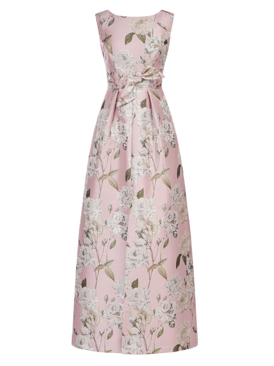 Lilianna Floral Jacquard Knotted Gown | Saks Fifth Avenue