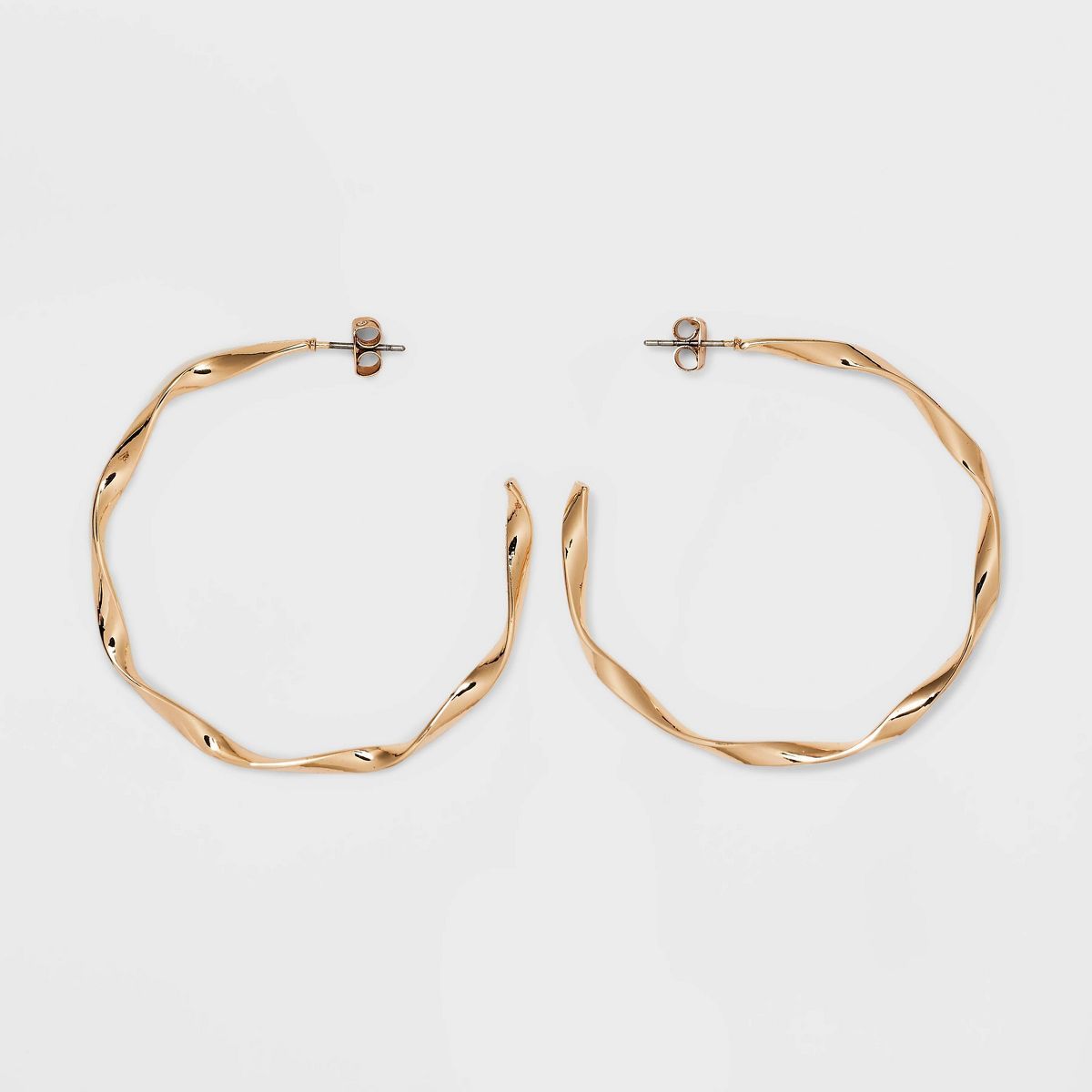 Twisted Large Hoop Earrings - A New Day™ Gold | Target