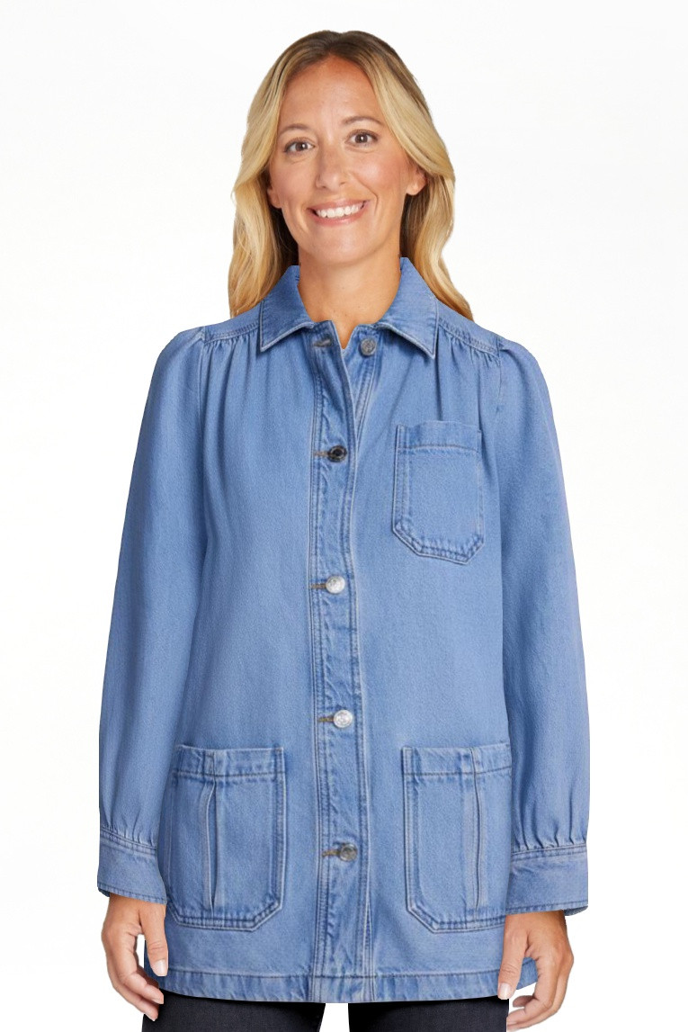 Scenario Women's and Women's Plus Chore Jacket with Long Puff Sleeves, Sizes XS-4X | Walmart (US)