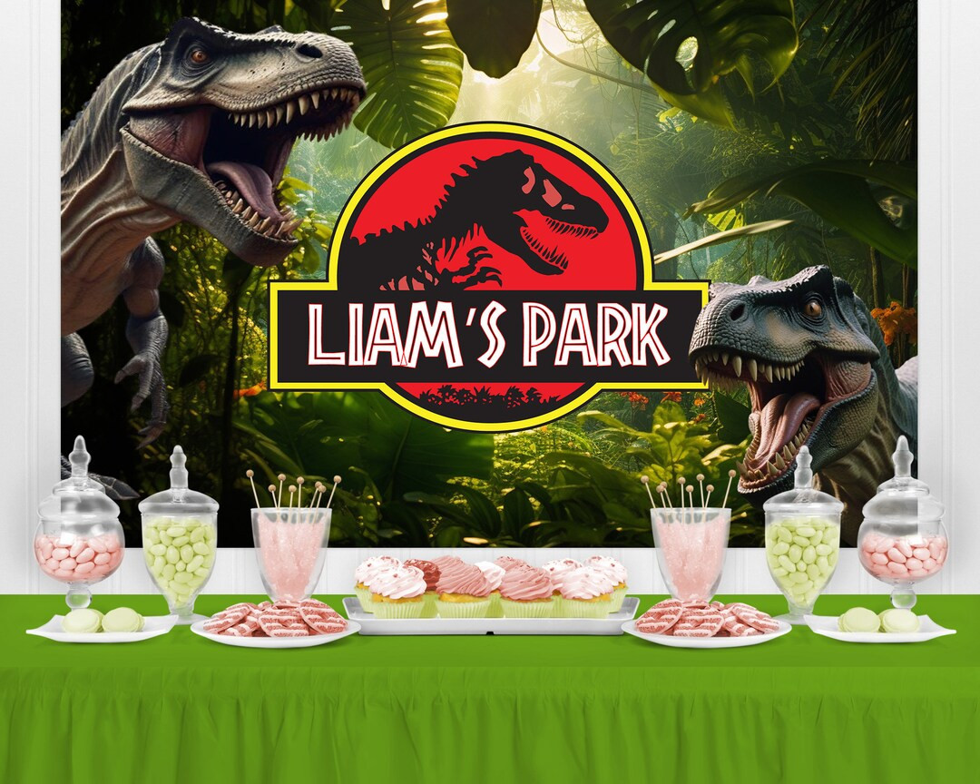 DINOSAUR T REX Birthday Party Backdrop - Dino Birthday Party Background - Dinosaurs Banner Decor ... | Etsy (US)