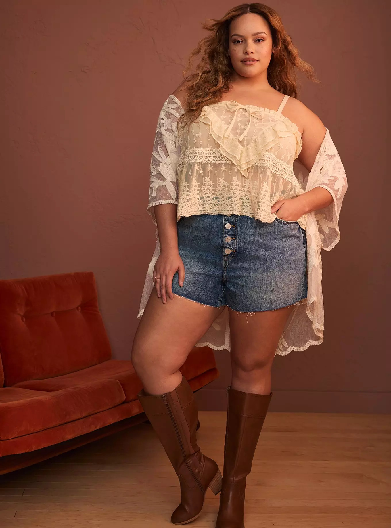 Festi Perfect High-Rise Button Fly Short | Torrid (US & Canada)
