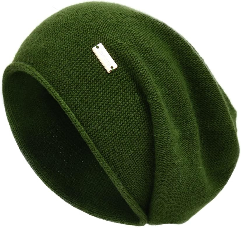 jaxmonoy Cashmere Slouchy Knit Beanie Hat for Women Winter Soft Warm Ladies Wool Knitted Skull Beani | Amazon (US)