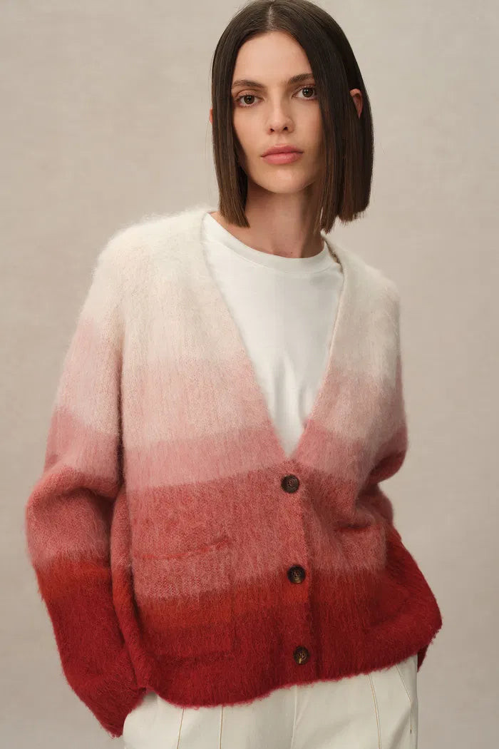 Cherry Ombre Cardigan in Baby Alpaca Blend Knit | Fabrique