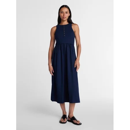 Time and Tru Women’s Sleeveless Henley Midi Dress Sizes XS-XXXL | Walmart (US)