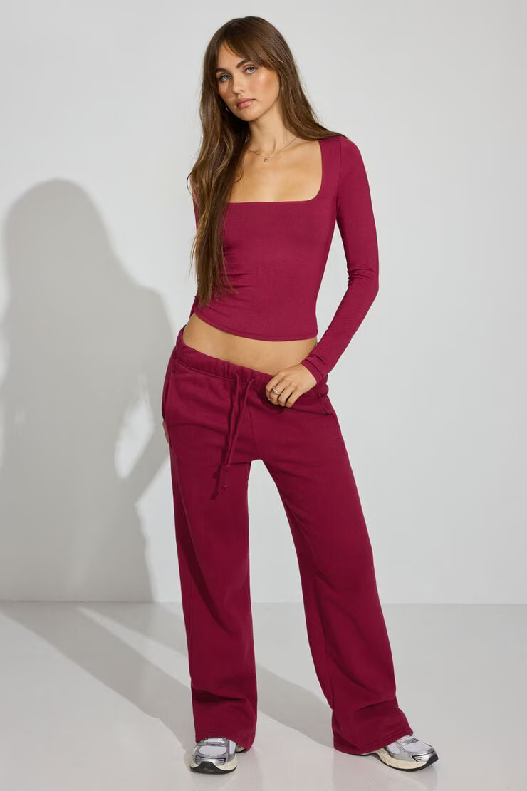 Smooth Open Neck Long Sleeve Tee | Garage Clothing