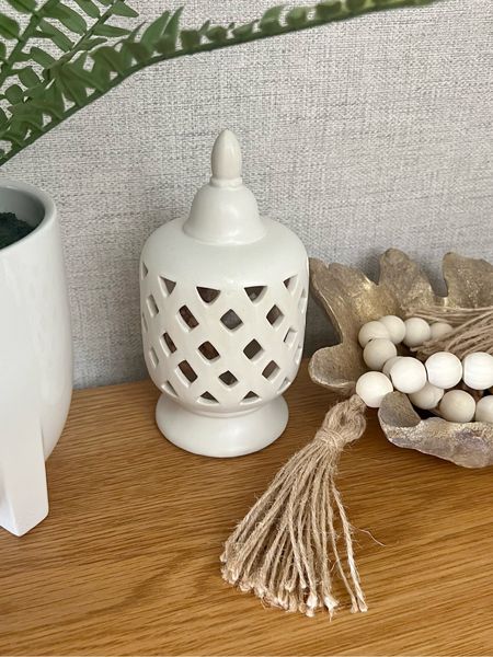 Hi everyone! Thought I’d share this fragrance jar. It has a small bag of Potpourri inside. It’s very pretty on the sideboard & will still look nice once the scent has gone. I’ve also linked a similar wood bead garland to get the same look. 

U.K. blogger, homeware, decor, home style accessories, interior, Amazon, TKmaxx  


#LTKeurope #LTKhome #LTKstyletip