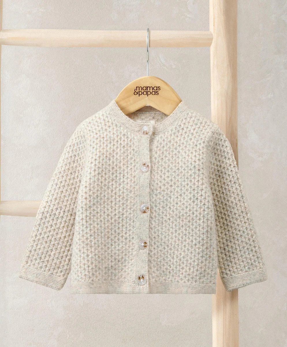 Knitted Cardigan with Button Fastening - Oatmeal | Mamas & Papas