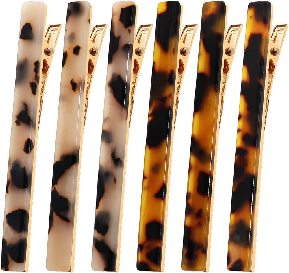 Cobahom 6 Pack Leopard Print Hair Clips Duckbill Hair Clip Metal Duck Teeth Hair Pins Chic Tortoi... | Amazon (US)