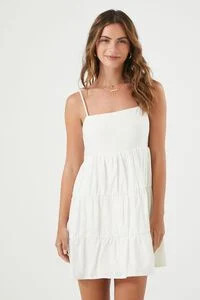 Linen-Blend Tiered Babydoll Dress | Forever 21 (US)
