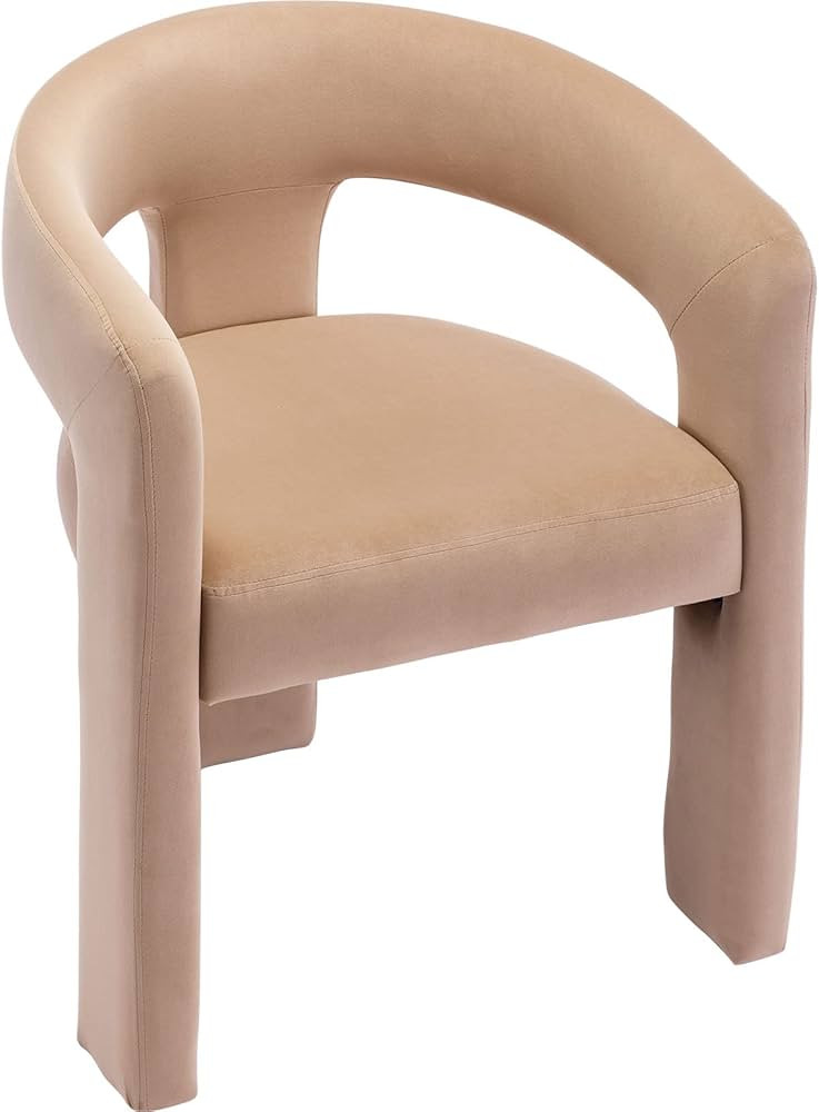 VESCASA Velvet Barrel Dining Chair with Open-Back, Upholstered Modern Accent Side Armchair with 3... | Amazon (US)