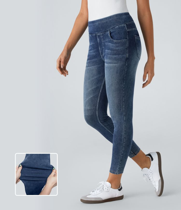 Halara Flex™ High Waisted Pockets Denim Casual Leggings | HALARA