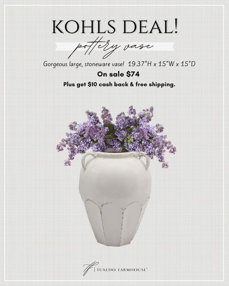 This vase is large, gorgeous and on sale for $75! Plus get $10 Kohls Cash and free shipping  

#LTKSaleAlert #LTKFindsUnder100 #LTKHome