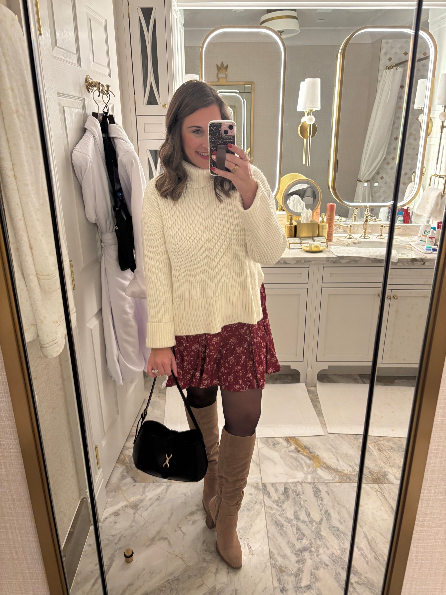 Dressy winter outfit- throw on a mid length sweater over a skirt or dress 

TTS- medium 

#LTKHoliday #LTKMidsize #LTKSaleAlert