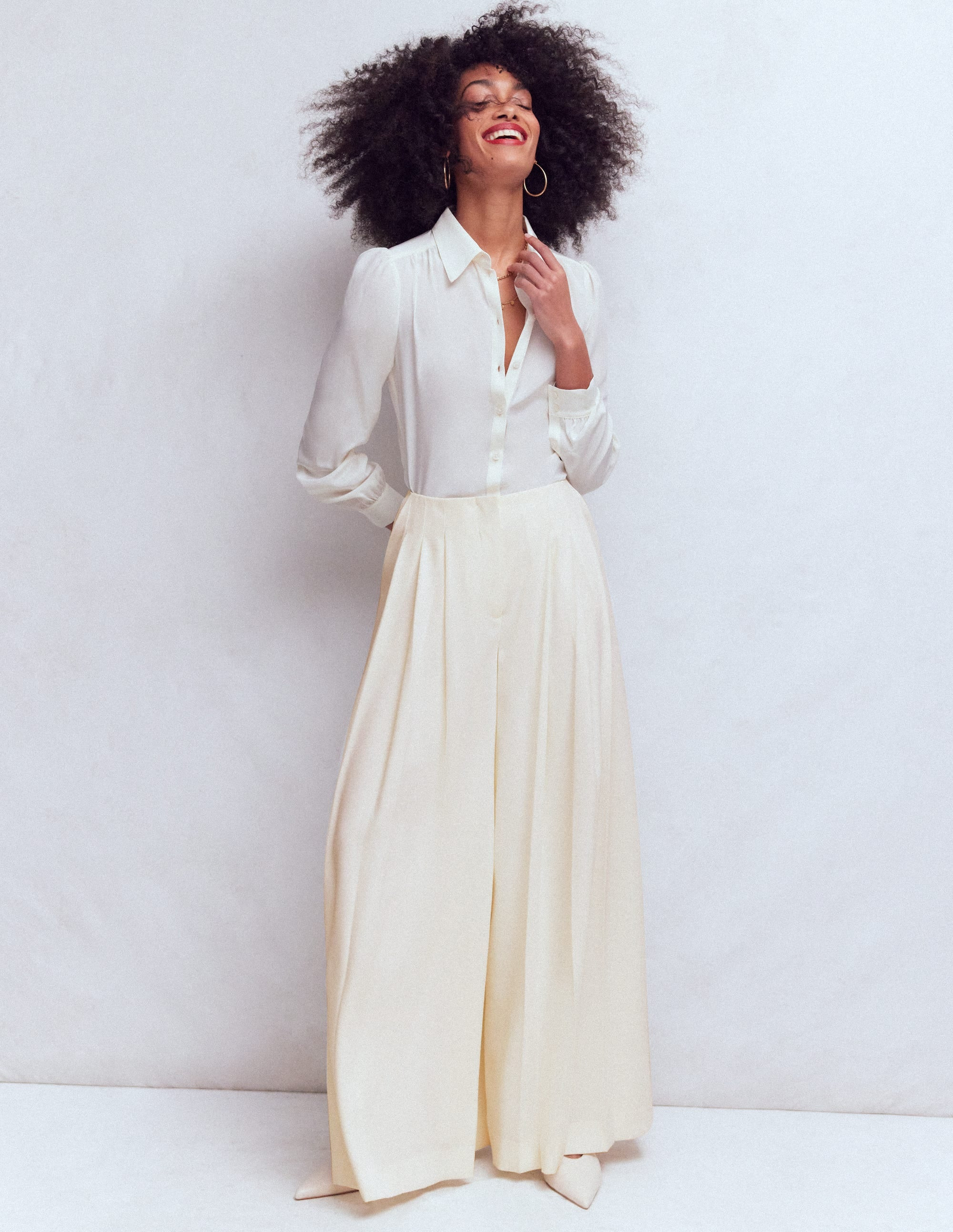 Regent Wide Leg Pants-Ivory | Boden (US)