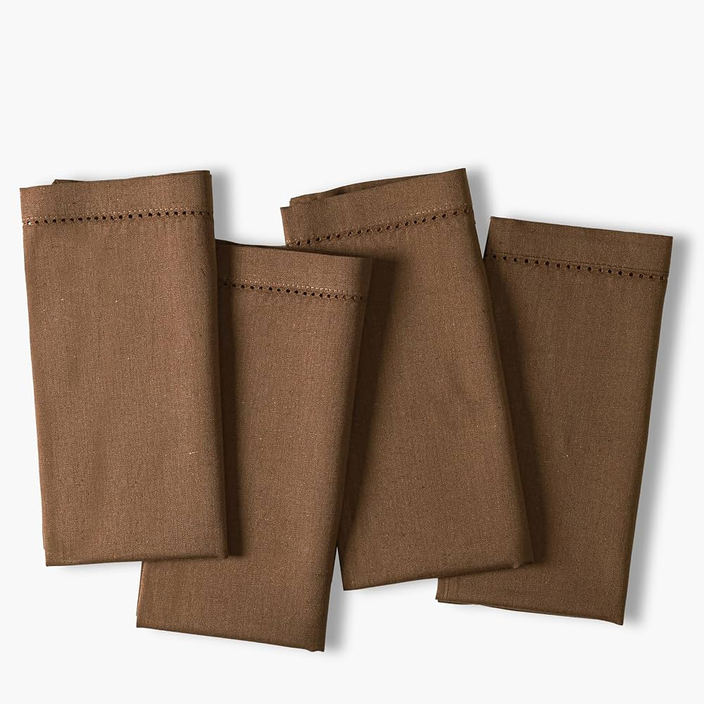 Ramanta Home Linen Flax Cloth Napkins Set of 4 - Soft & Durable Hemstitched Dinner Napkin for Wed... | Amazon (US)