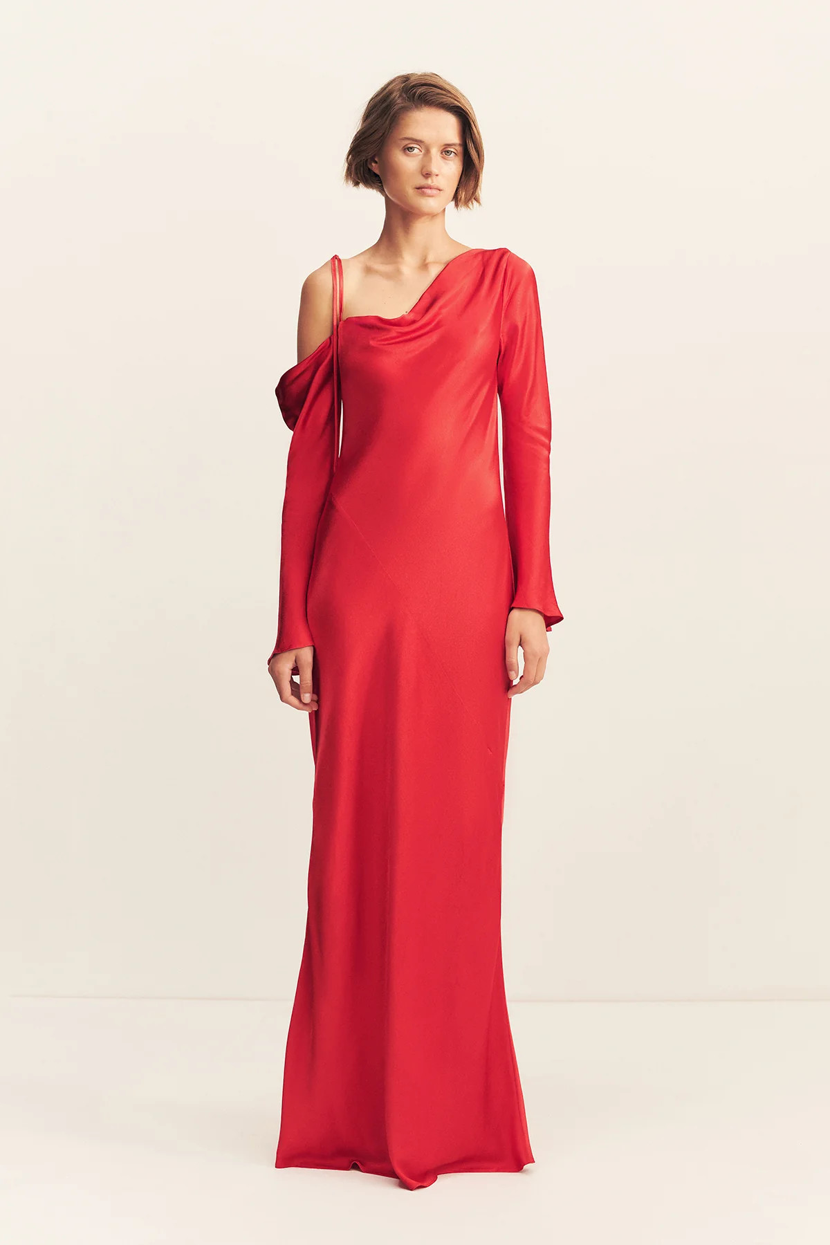 Tatum Asymmetrical Long Sleeve Maxi Dress | Grenadine | Dresses | Shona Joy | Shona Joy