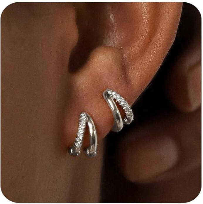 Gold Hoop Earrings for Women,14K Gold Huggie Hoop Earrings for Gift | Amazon (US)