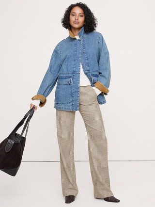 Mid-Rise Bootcut Italian Flannel Belted Pant | Banana Republic (US)