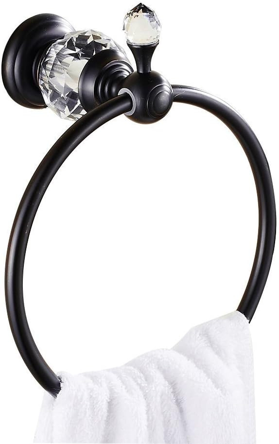 Nokozan Luxury Crystal Series Oil-rubbed Bronze Fished Batrhoom Towel Ring Holder Wall Mouted | Amazon (UK)