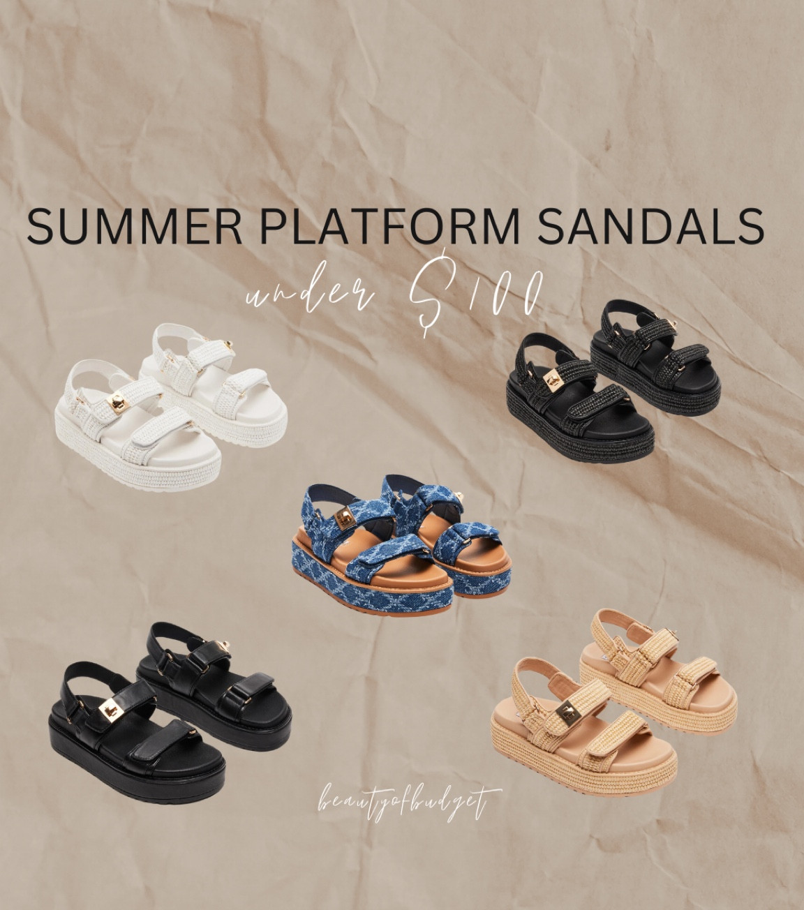Summer platform sandals under $100!



Sandals
Summer finds
Spring must haves 
Steve Madden sandals
Designer sandals

#LTKSeasonal #LTKfindsunder100 #LTKshoecrush