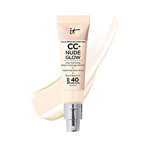 IT Cosmetics CC+ Nude Glow Lightweight Foundation + Glow Serum with SPF 40 - With Niacinamide, Hyaluronic Acid & Green Tea Extract - Fair Ivory - 1.08 fl oz | Amazon (US)