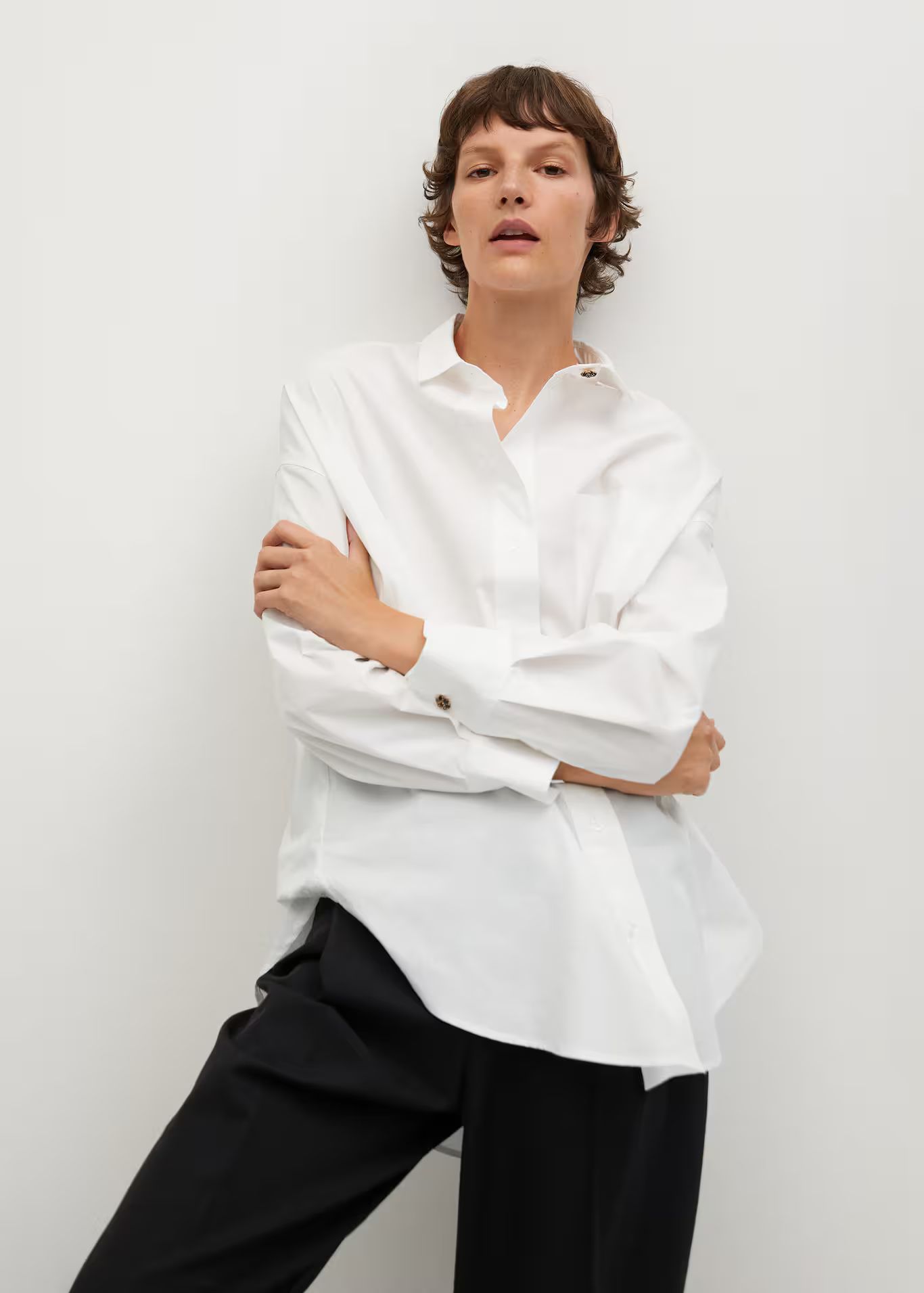 Cotton shirt with jewel buttons | MANGO (US)