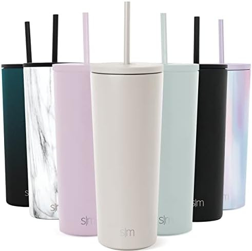 Simple Modern Insulated Tumbler with Lid and Straw | Iced Coffee Cup Reusable Stainless Steel Wat... | Amazon (US)