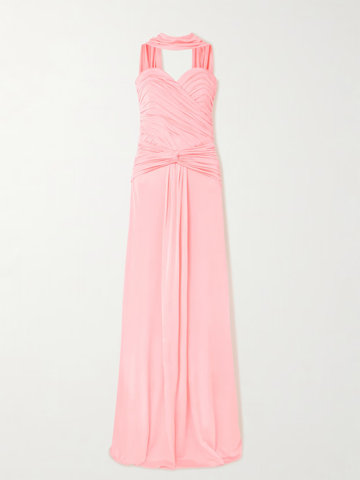 The New Arrivals Ilkyaz Ozel - Amanda Scarf-detailed Draped Jersey Gown - Pink | NET-A-PORTER (US)